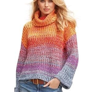 525 AMERICA REVOLVE Size MEDIUM Rainbow Marl Kimono Pullover